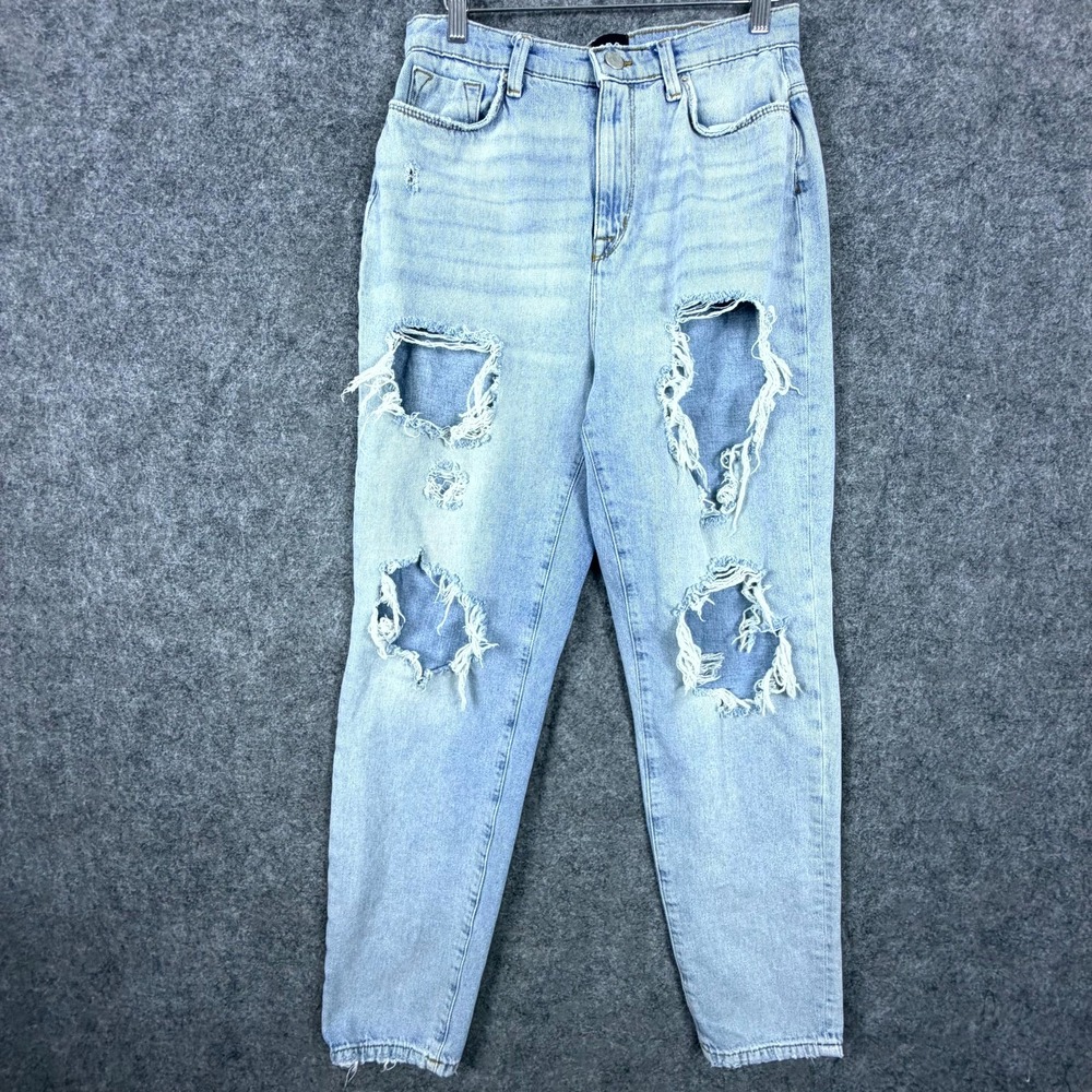 Bdg Urban Outfitters Mom High Rise Jeans Womens 29 Blue Cotton Distressed Ripped